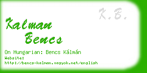 kalman bencs business card