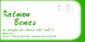 kalman bencs business card